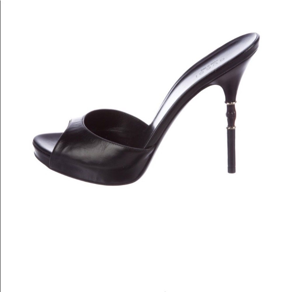 Leather slide sandals